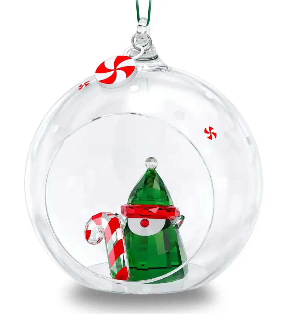 Swarovski Holiday Cheers Santa’s Elf Ball Ornament Chirtmas